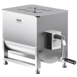 VEVOR Manual Meat Mixer, 40L Fixed Tank Meat Processing Equipment(Mixing Max 80LBS for Meat), Stainless Steel Meat Mixer, Sausage Mixer Machine with Lid Handle Gear Reducer, Ground Beef Hand Mixer