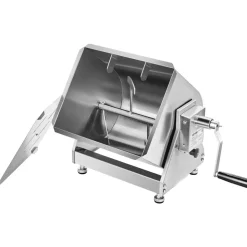 VEVOR Manual Meat Mixer, 30L Tilt Tank Meat Processing Equipment(Mixing Max 30LBS for Meat), Stainless Steel Meat Mixer, Sausage Mixer Machine with Lid Handle Gear Reducer, Ground Beef Hand Mixer