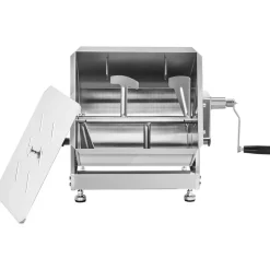 VEVOR Manual Meat Mixer, 30L Tilt Tank Meat Processing Equipment(Mixing Max 30LBS for Meat), Stainless Steel Meat Mixer, Sausage Mixer Machine with Lid Handle Gear Reducer, Ground Beef Hand Mixer