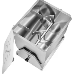 VEVOR Manual Meat Mixer, 60 Pound Max Capacity Tilt Tank Meat Mixer, Stainless Steel Meat Processing Equipment, Sausage Mixer Machine with Lid and Handle, Ground Beef Hand Mixer, Silver