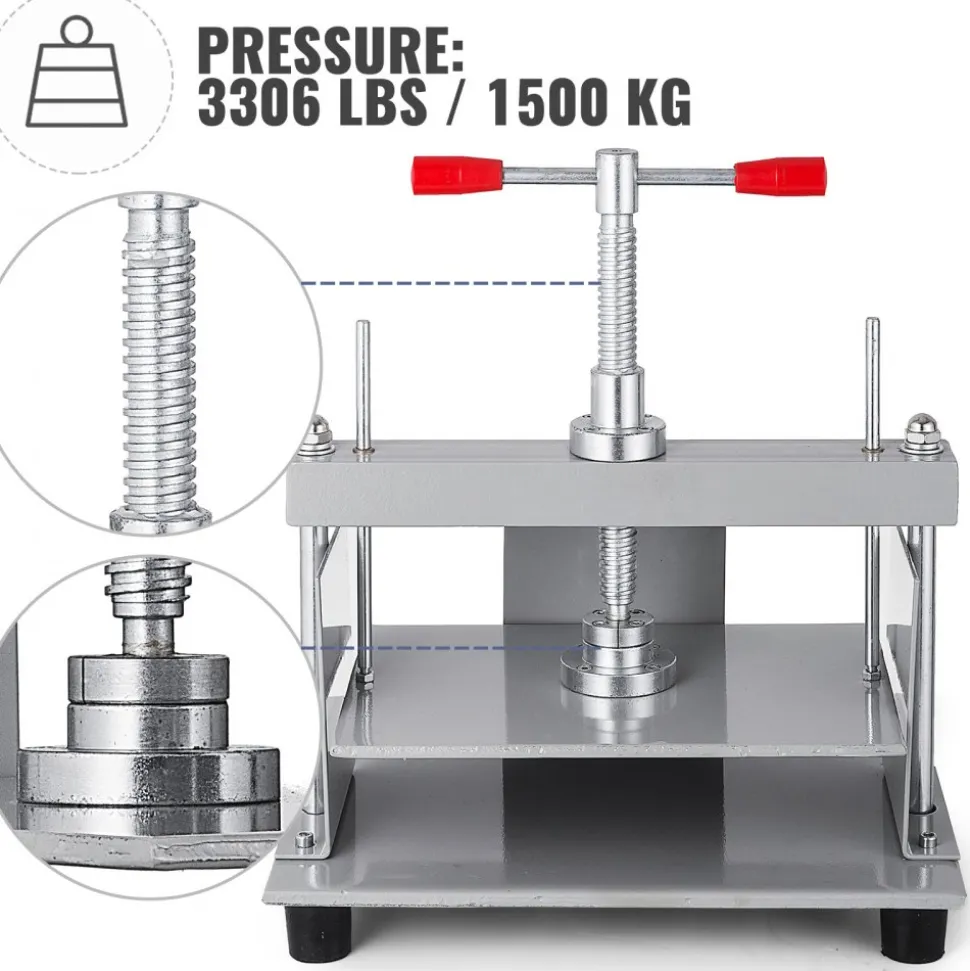 VEVOR Manual Paper Press Machine, 12x8.6 inch for A4 Sized Papers Flatting Machine, 10cm Thickness Steel Frame Manual Flat Paper Press Machine, Papermaking Book Press