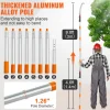 VEVOR Manual Pole Saw, 4.46-26.4 ft Extendable Tree Pruner, Sharp 65Mn Steel Blade, Lightweight Fiberglass Handle Pole, Two Double-Hook Saws for High Branch Trimming, Pruning Tool for Palms, Shrubs