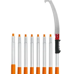 VEVOR Manual Pole Saw, 3.87-27 ft Extendable Pole Tree Pruner with Scissors, Sharp 65Mn Steel Blade, Lightweight Fiberglass Handle Pole, for High Branch Trimming, Pruning Tool for Palms and Shrubs
