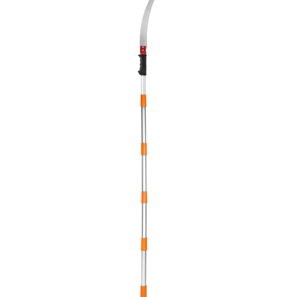 VEVOR Manual Pole Saw, 3.87-27 ft Extendable Pole Tree Pruner with Scissors, Sharp 65Mn Steel Blade, Lightweight Fiberglass Handle Pole, for High Branch Trimming, Pruning Tool for Palms and Shrubs