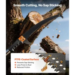 VEVOR Manual Pole Saw, 7.3-27 ft Extendable Tree Pruner, Sharp Steel Blade and Scissors High Branches Trimming, Branch Trimmer with Lightweight 8 Fiberglass Handles, for Pruning Palms and Shrubs