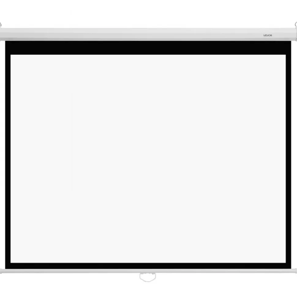 VEVOR Manual Projector Screen, 72 inch 4:3 4K 1080 HD Retractable Pull Down Projector Screen, Wall Mounted Movie Projection with Pull Rope, Portable Display Projectoin for Family Home Office Theater