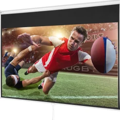 VEVOR Manual Projector Screen, 100 inch 16:9 4K 1080 HD Retractable Pull Down Projector Screen, Auto-Locking Portable Movie Screen for Family Home Office Theater