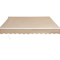 VEVOR Manual Retractable Awning, 13 x 8 ft Outdoor Patio Awning Retractable Sun Shade, Water-Resistant Polyester Patio Door Window Awning Sunshade Shelter with Crank Handle for Backyard, Balcony