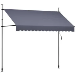 VEVOR Manual Retractable Awning, 10 x 8 ft Outdoor Patio Awning Retractable Sun Shade, Water-Resistant Polyester Patio Door Window Awning Sunshade Shelter with Crank Handle for Backyard, Balcony