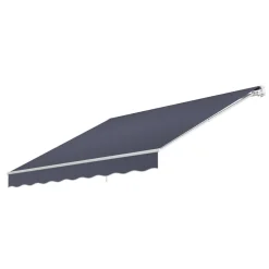 VEVOR Manual Retractable Awning, 13.1' x 9.8' Outdoor Patio Awning Retractable Sun Shade, Patio Door Window Water-Resistant Polyester Sunshade Shelter with Crank Handle for Deck, Balcony, Yard, Gray