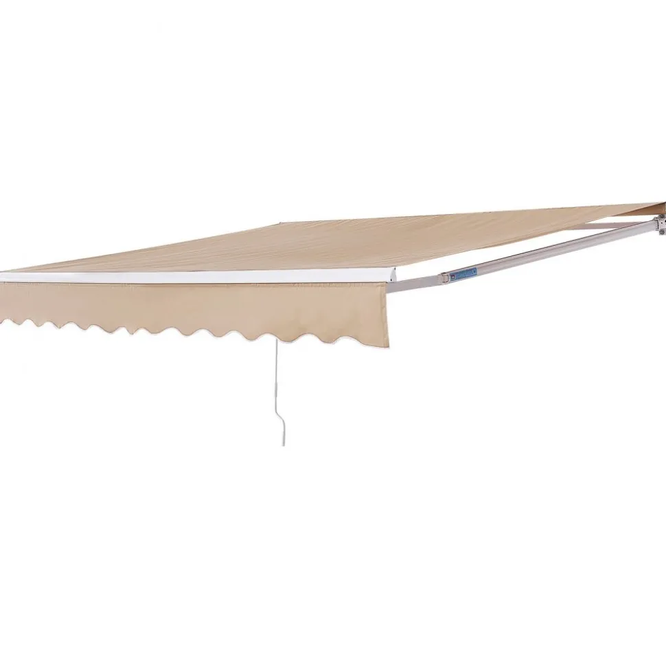 VEVOR Manual Retractable Awning, 12 x 10 ft Outdoor Patio Awning Retractable Sun Shade, Water-Resistant Polyester Patio Door Window Awning Sunshade Shelter with Crank Handle for Backyard, Balcony