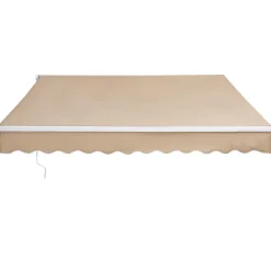 VEVOR Manual Retractable Awning, 12 x 10 ft Outdoor Patio Awning Retractable Sun Shade, Water-Resistant Polyester Patio Door Window Awning Sunshade Shelter with Crank Handle for Backyard, Balcony