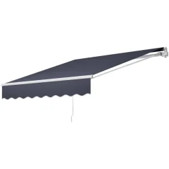 VEVOR Manual Retractable Awning, 8.2' x 6.6' Outdoor Patio Awning Retractable Sun Shade, Patio Door Window Water-Resistant Polyester Sunshade Shelter with Crank Handle for Deck, Balcony, Yard, Gray