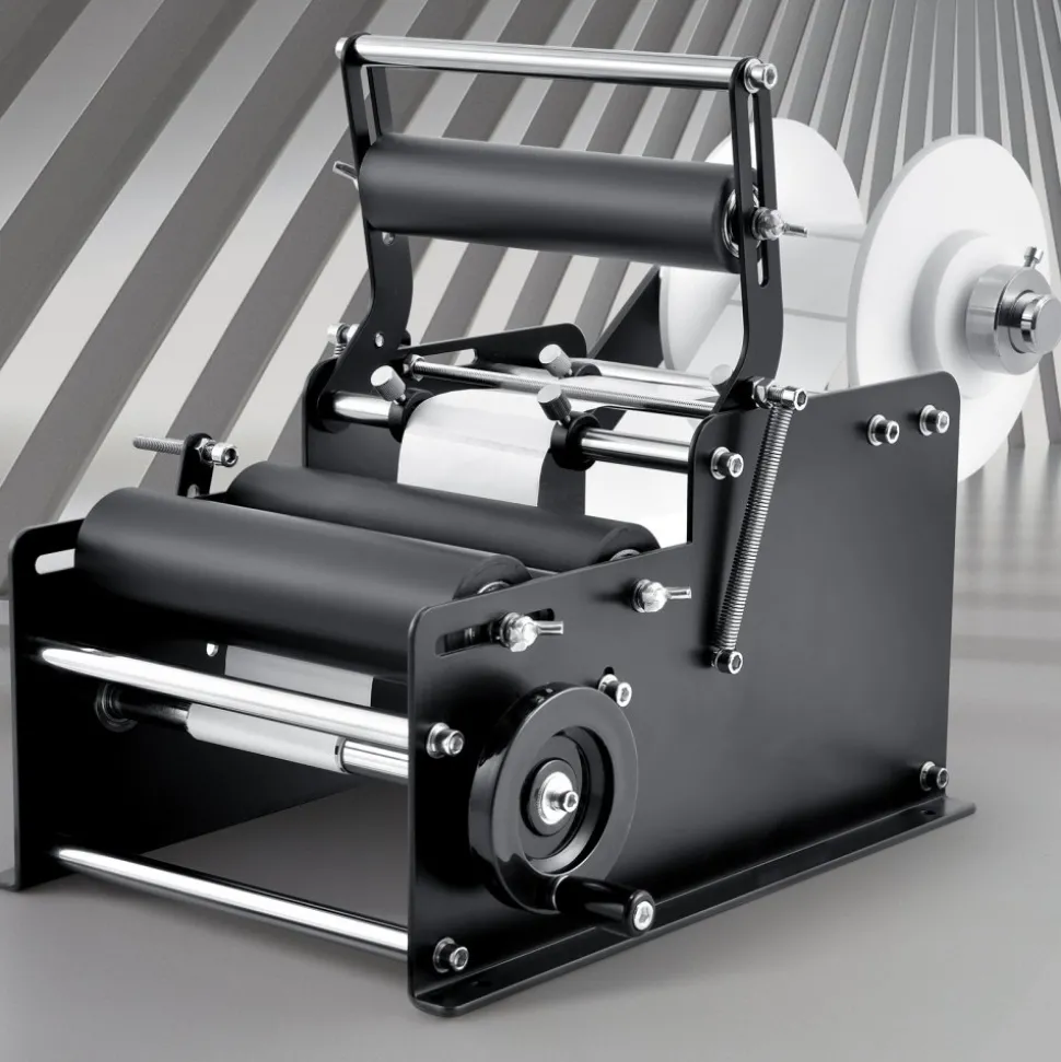 VEVOR Manual Round Labeling Machine, 15-20pcs/min, Bottle Label Applicator for Round Bottles, Adjustable Manual Round Bottle Labeler Suitable for Bottle Diameter 0.78-4.72 inches (with Pressing Bar)