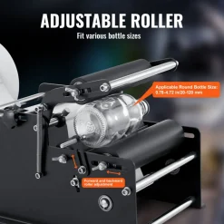 VEVOR Manual Round Labeling Machine, 15-20pcs/min, Bottle Label Applicator for Round Bottles, Adjustable Manual Round Bottle Labeler Suitable for Bottle Diameter 0.78-4.72 inches (with Pressing Bar)