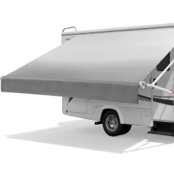 VEVOR Manual RV Awning Complete Kit, 10.12FT Retractable RV Awning with Aluminum Alloy Frame & Waterproof PVC Fabric, Outdoor Camping Trailer Awnings Fit Most RVs (10FT Type, Gradient Gray)