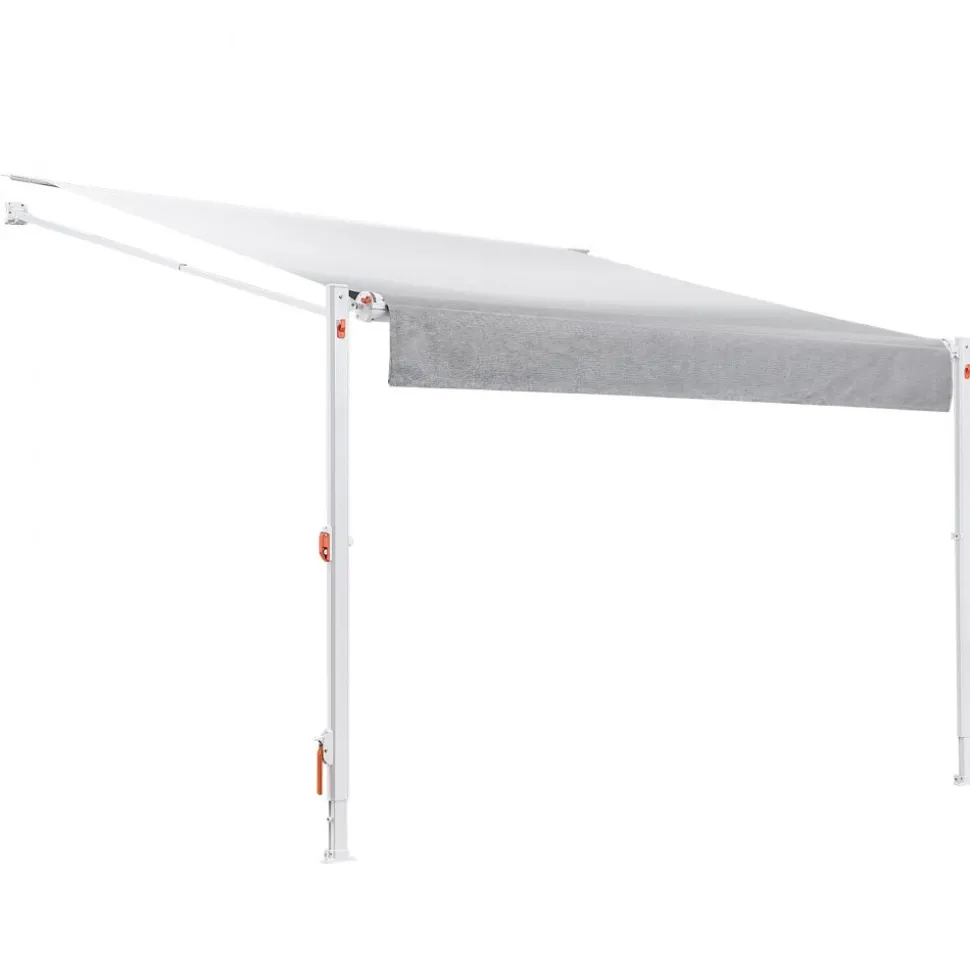 VEVOR Manual RV Awning Complete Kit, 10.12FT Retractable RV Awning with Aluminum Alloy Frame & Waterproof PVC Fabric, Outdoor Camping Trailer Awnings Fit Most RVs (10FT Type, Gradient Gray)