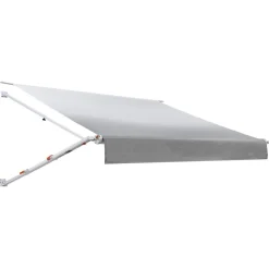 VEVOR Manual RV Awning Complete Kit, 10.12FT Retractable RV Awning with Aluminum Alloy Frame & Waterproof PVC Fabric, Outdoor Camping Trailer Awnings Fit Most RVs (10FT Type, Gradient Gray)