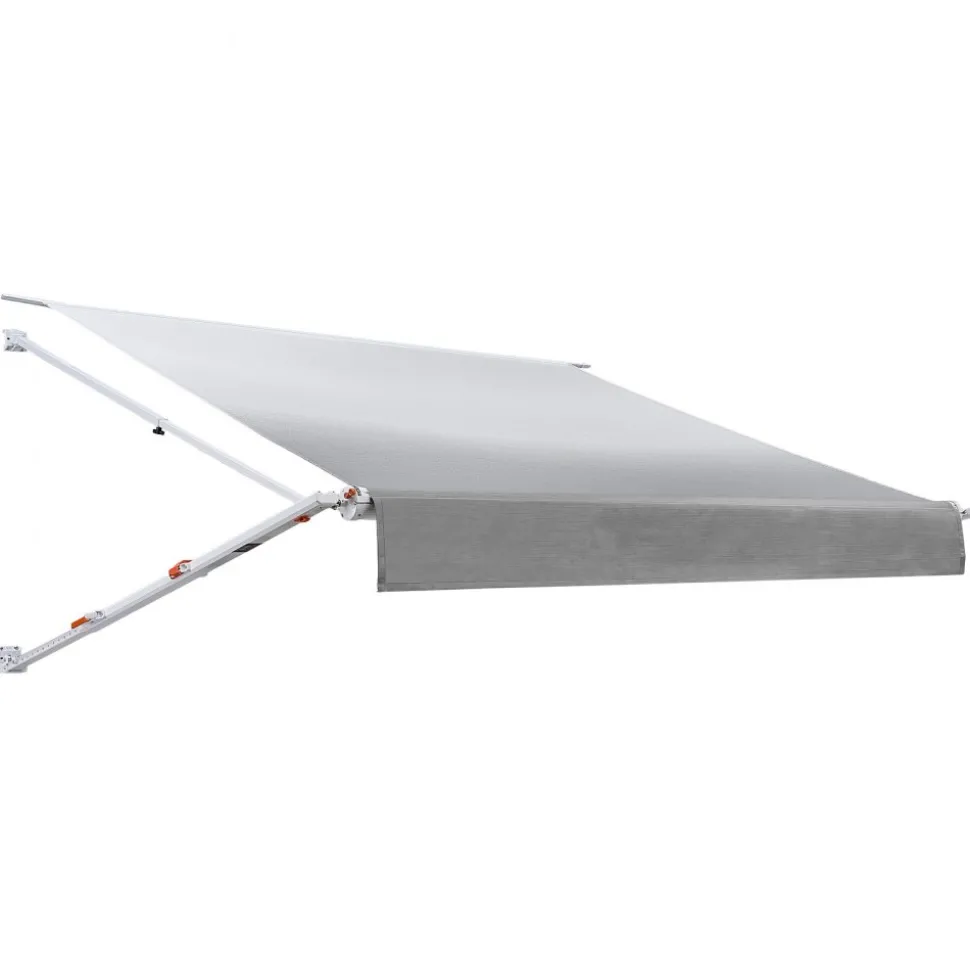 VEVOR Manual RV Awning Complete Kit, 10.12FT Retractable RV Awning with Aluminum Alloy Frame & Waterproof PVC Fabric, Outdoor Camping Trailer Awnings Fit Most RVs (10FT Type, Gradient Gray)