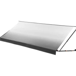 VEVOR Manual RV Awning Complete Kit, 18.12FT Retractable RV Awning with Aluminum Alloy Frame & Waterproof PVC Fabric, Outdoor Camping Trailer Awnings Fit Most RVs (18FT Type, Gradient Black)