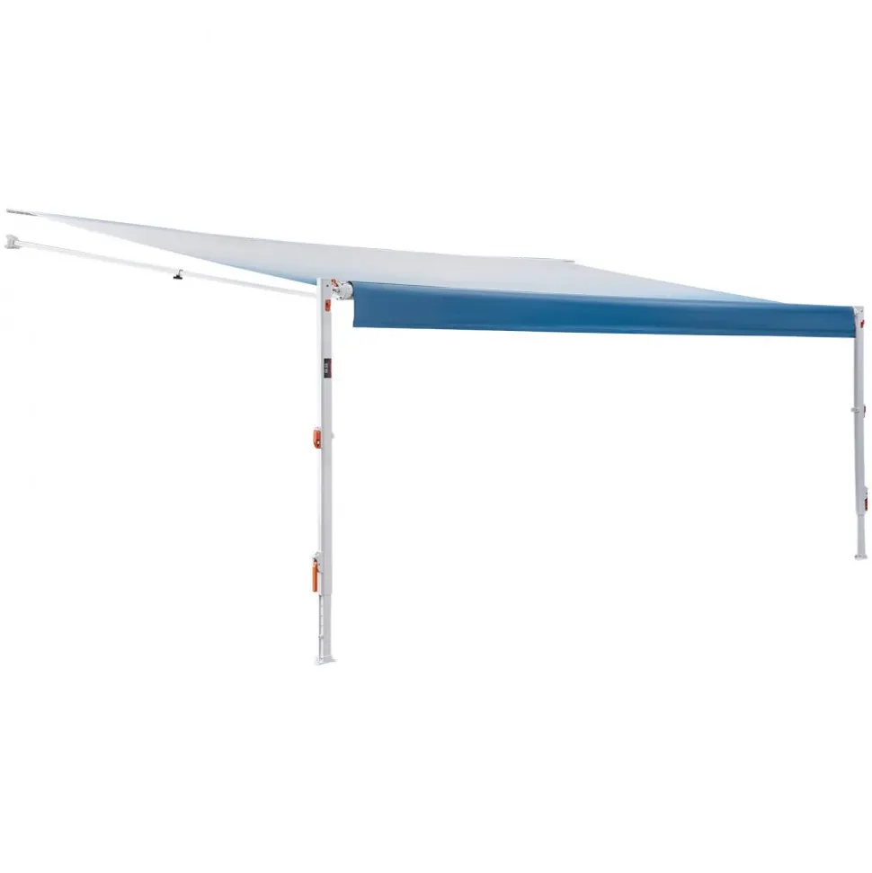 VEVOR Manual RV Awning Complete Kit, 20.12FT Retractable RV Awning with Aluminum Alloy Frame & Waterproof PVC Fabric, Outdoor Camping Trailer Awnings Fit Most RVs (20FT Type, Gradient Blue)
