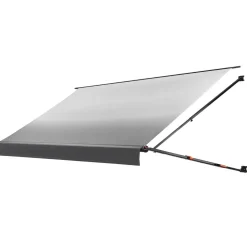 VEVOR Manual RV Awning Complete Kit, 14.12FT Retractable RV Awning with Aluminum Alloy Frame & Waterproof PVC Fabric, Outdoor Camping Trailer Awnings Fit Most RVs (14FT Type, Gradient Black)