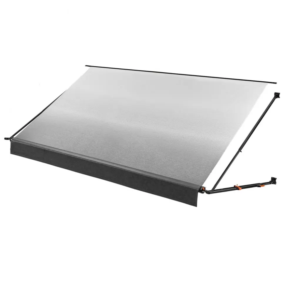 VEVOR Manual RV Awning Complete Kit, 14.12FT Retractable RV Awning with Aluminum Alloy Frame & Waterproof PVC Fabric, Outdoor Camping Trailer Awnings Fit Most RVs (14FT Type, Gradient Black)