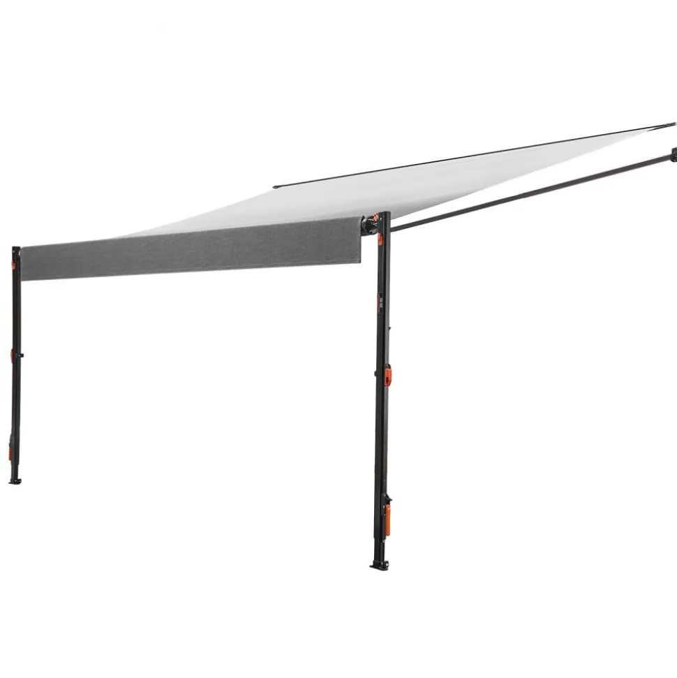 VEVOR Manual RV Awning Complete Kit, 14.12FT Retractable RV Awning with Aluminum Alloy Frame & Waterproof PVC Fabric, Outdoor Camping Trailer Awnings Fit Most RVs (14FT Type, Gradient Black)
