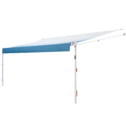 VEVOR Manual RV Awning Complete Kit, 15.12FT Retractable RV Awning with Aluminum Alloy Frame & Waterproof PVC Fabric, Outdoor Camping Trailer Awnings Fit Most RVs (15FT Type, Gradient Blue)