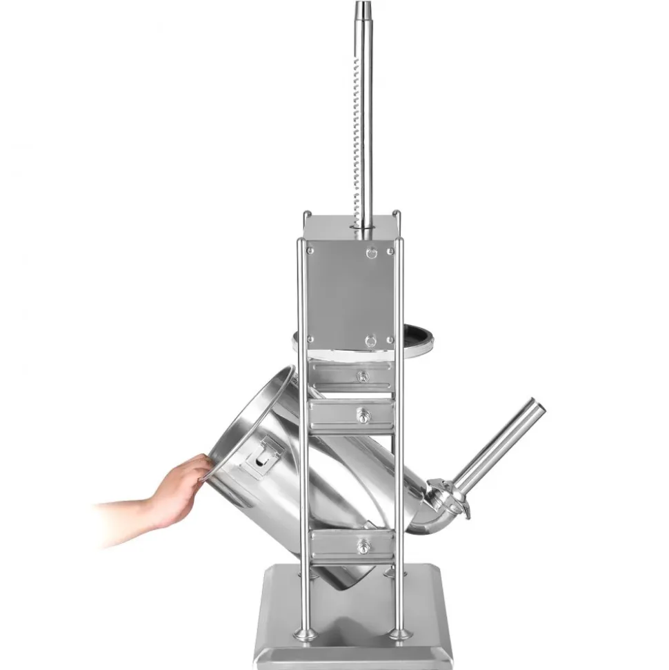 VEVOR Manual Sausage Stuffer, 22 LBS / 10 L Vertical Meat Stuffer, Dual-Speed Sausage Casing Meat Filling Machine, Stainless Steel Heavy Duty Filler with 5 Stuffing Tubes, for Commercial & Home Use