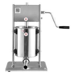 VEVOR Manual Sausage Stuffer, 22 LBS / 10 L Vertical Meat Stuffer, Dual-Speed Sausage Casing Meat Filling Machine, Stainless Steel Heavy Duty Filler with 5 Stuffing Tubes, for Commercial & Home Use