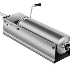 VEVOR Manual Sausage Stuffer, 7 L / 15 LBS Horizontal Sausage Machine, Dual-Speed Meat Stuffer, Made of Food-Grade 304 Stainless Steel, Includes 5 Stuffing Tubes, for Home Kitchen Restaurant Commercia
