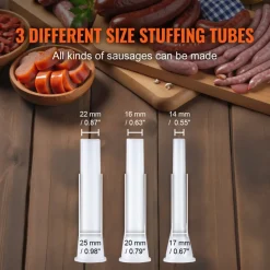 VEVOR Manual Sausage Stuffer, 2 L / 5 LBS Vertical Sausage Machine with G-type Clamp, Food-Grade 304 Stainless Steel Barrel with 2 Stuffing Tubes, for Home Kitchen Restaurant Commercial