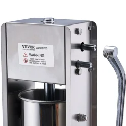 VEVOR Manual Sausage Stuffer, 7 L / 15 LBS Vertical Sausage Machine, Dual-Speed Meat Stuffer, Made of Food-Grade 304 Stainless Steel, Includes 5 Stuffing Tubes, for Home Kitchen Restaurant Commercial