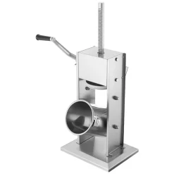 VEVOR Manual Sausage Stuffer, 7 LBS / 3 L Vertical Meat Stuffer, Heavy Duty Sausage Casing Meat Stuffing Machine, Dual-Speed Stainless Steel Filler with 5 Filling Tubes, for Commercial and Home Use