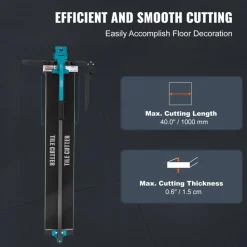 VEVOR Manual Tile Cutter, 40 inch, Porcelain Ceramic Tile Cutter with Tungsten Carbide Cutting Wheel, Infrared Positioning, Anti-Skid Feet, Durable Rails for professional installers or beginners