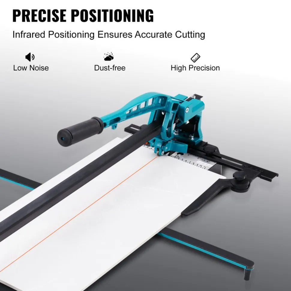 VEVOR Manual Tile Cutter, 32 inch, Porcelain Ceramic Tile Cutter with Tungsten Carbide Cutting Wheel, Infrared Positioning, Anti-Skid Feet, Durable Rails for professional installers or beginners