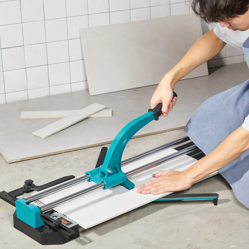 VEVOR Manual Tile Cutter, 48 inch, Porcelain Ceramic Tile Cutter with Tungsten Carbide Cutting Wheel, Infrared Positioning, Anti-Skid Feet, Double Rails for professional installers or beginners