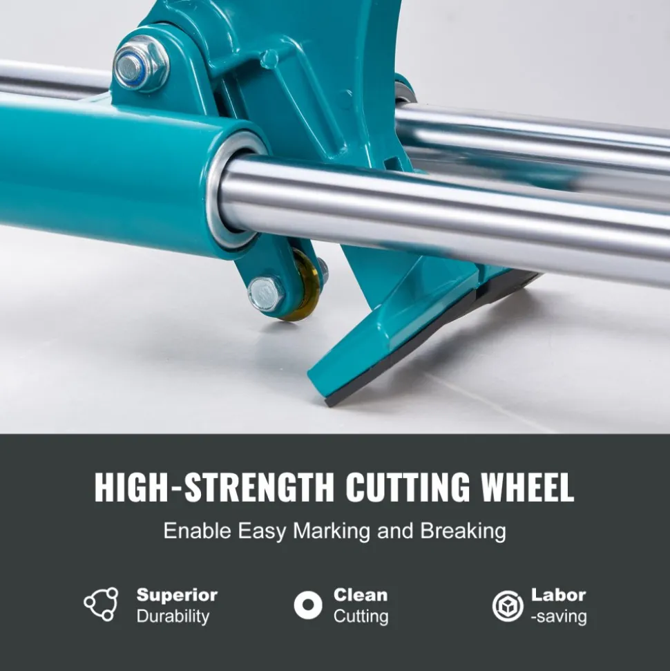 VEVOR Manual Tile Cutter, 48 inch, Porcelain Ceramic Tile Cutter with Tungsten Carbide Cutting Wheel, Infrared Positioning, Anti-Skid Feet, Double Rails for professional installers or beginners