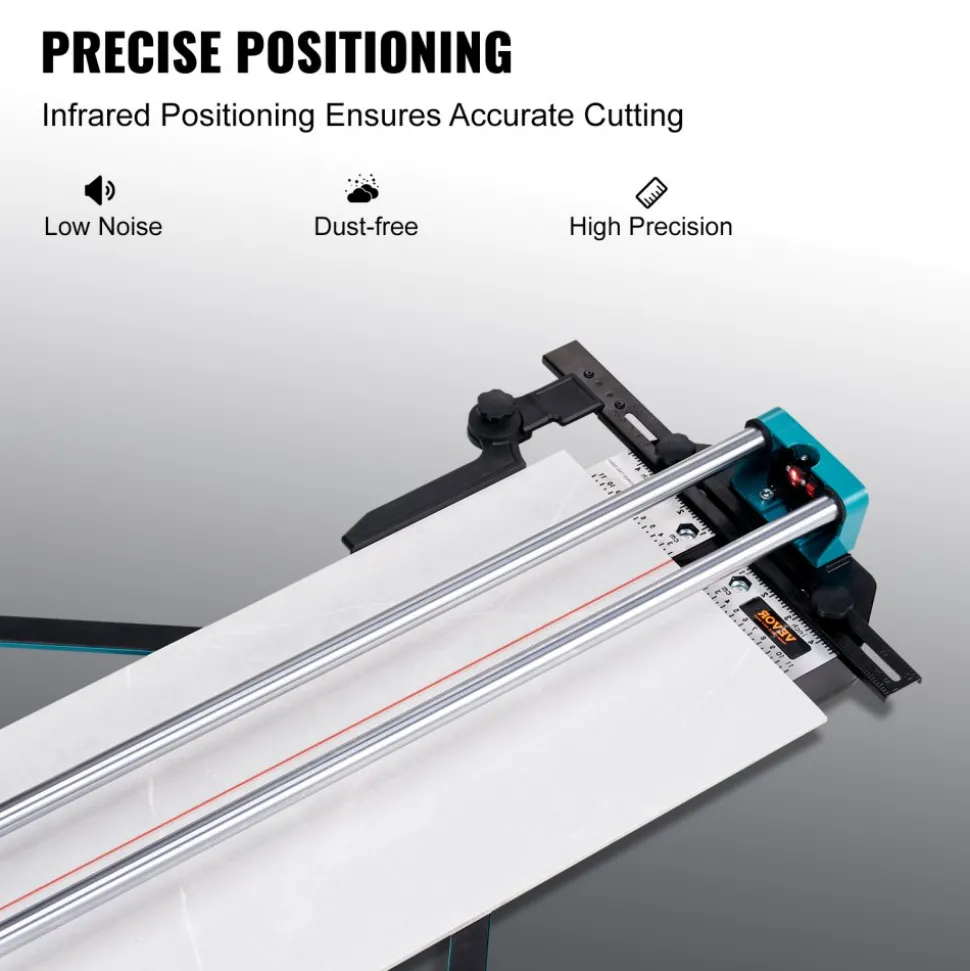 VEVOR Manual Tile Cutter, 48 inch, Porcelain Ceramic Tile Cutter with Tungsten Carbide Cutting Wheel, Infrared Positioning, Anti-Skid Feet, Double Rails for professional installers or beginners