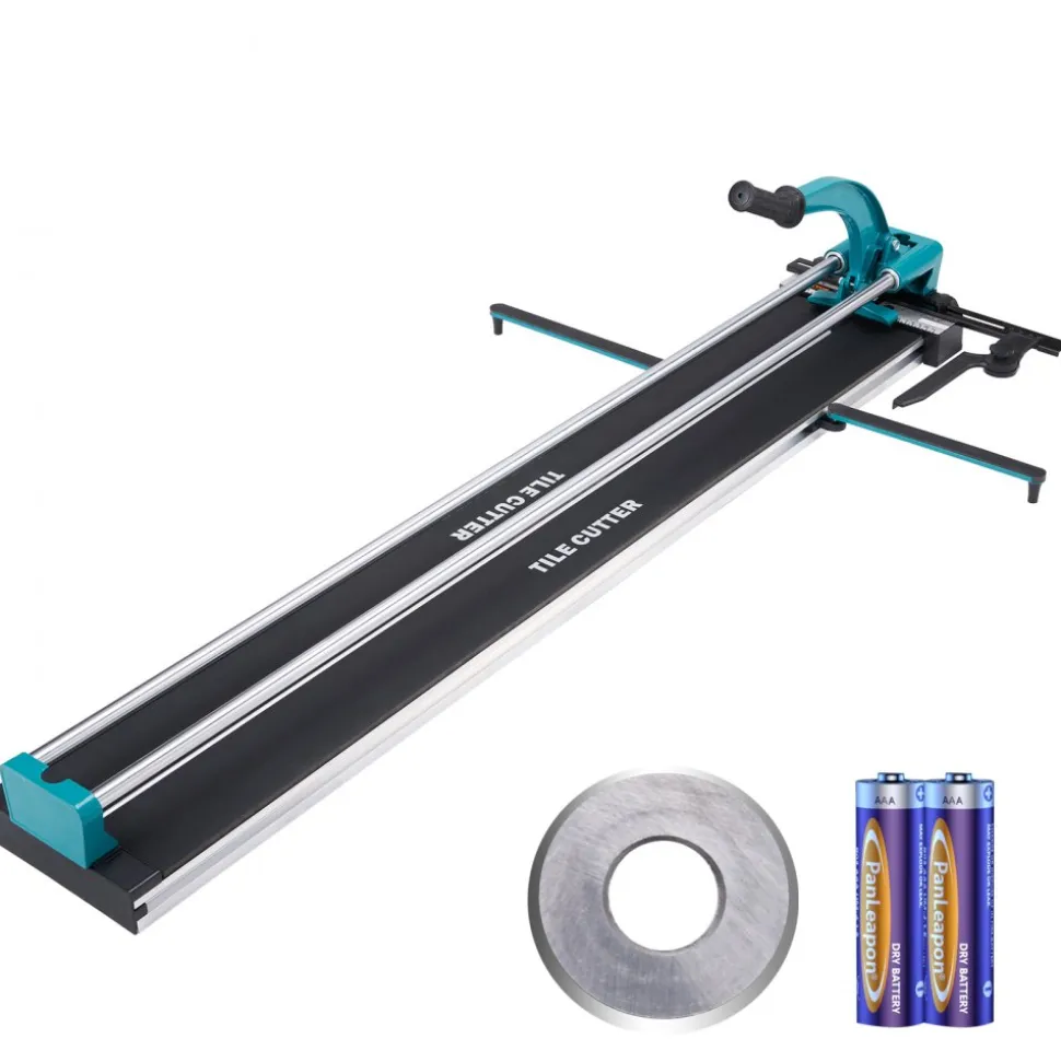 VEVOR Manual Tile Cutter, 48 inch, Porcelain Ceramic Tile Cutter with Tungsten Carbide Cutting Wheel, Infrared Positioning, Anti-Skid Feet, Double Rails for professional installers or beginners