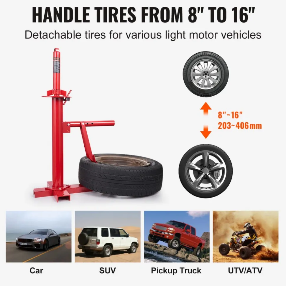 VEVOR Manual Tire Changer, Portable Hand Bead Breaker Mounting Tool for 203 - 406 mm Tires, Compatible with Car Truck Trailer, Tire Mounting Machine for Home Garage Small Auto Shop