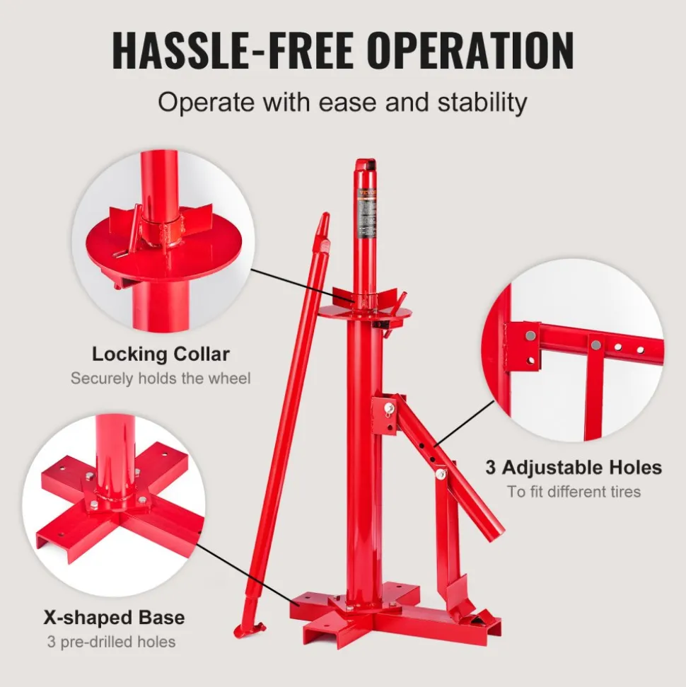 VEVOR Manual Tire Changer, Portable Hand Bead Breaker Mounting Tool for 203 - 406 mm Tires, Compatible with Car Truck Trailer, Tire Mounting Machine for Home Garage Small Auto Shop
