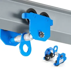 VEVOR Manual Trolley, 2200 lbs/1 Ton Load Capacity, Push Beam Trolley with Dual Wheels, Adjustable for I-Beam Flange Width 2.4