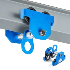 VEVOR Manual Trolley, 6600 lbs/3 Ton Load Capacity, Push Beam Trolley with Dual Wheels, Adjustable for I-Beam Flange Width 2.5