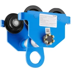 VEVOR Manual Trolley, 4400 lbs/2 Ton Load Capacity, Push Beam Trolley with Dual Wheels, Adjustable for I-Beam Flange Width 2.4
