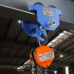 VEVOR Manual Trolley, 1100 lbs/0.5 Ton Load Capacity Push Beam Trolley with Dual Wheels, Adjustable for I-Beam Flange Width 2.5" to 5.5", Heavy Duty Alloy Steel Garage Hoist for Straight Curved I Beam