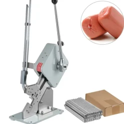 VEVOR Manual U-shape Sausage Clipper Clipping Machine Food Clipping Maker for Sausage Packing Sealing with 1 Box of Buckles 5000pcs