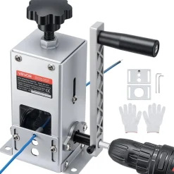 VEVOR Manual Wire Stripper Machine, 0.06-1.18 in, Copper Cable Stripper Tool, Hand Crank or Drill Powered Modes, Heavy-Duty Q235 Frame Wire Stripping Machine, Easy to Use, for Scrap Copper Recycling
