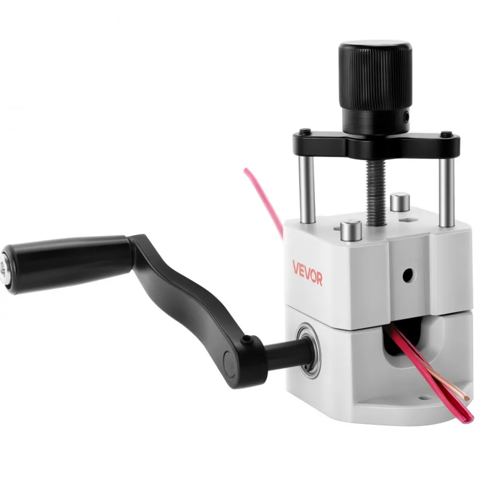 VEVOR Manual Wire Stripping Machine, 0.06-1 in, Portable Copper Stripper with Hand Crank or Drill Powered, 64Mn Quenched Blades, 45# Steel Rollers, ABS & PC Wire Peeler, for Scrap Copper Recycling